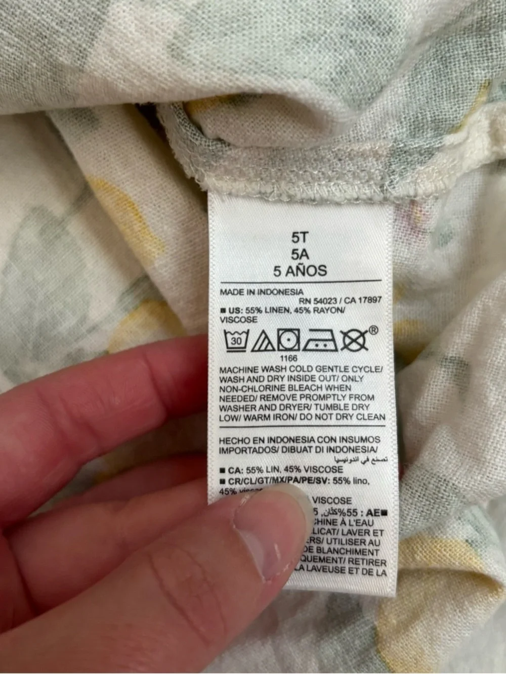 Old Navy Cream Linen Blend Sundress with Yellow Lemon Print